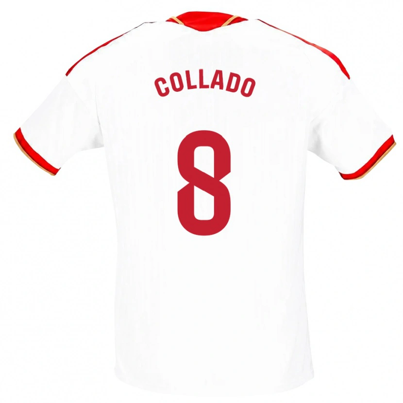 Danxen Homme Maillot Alberto Collado #8 Blanc Rouge Tenues Domicile 2026/27 T-Shirt