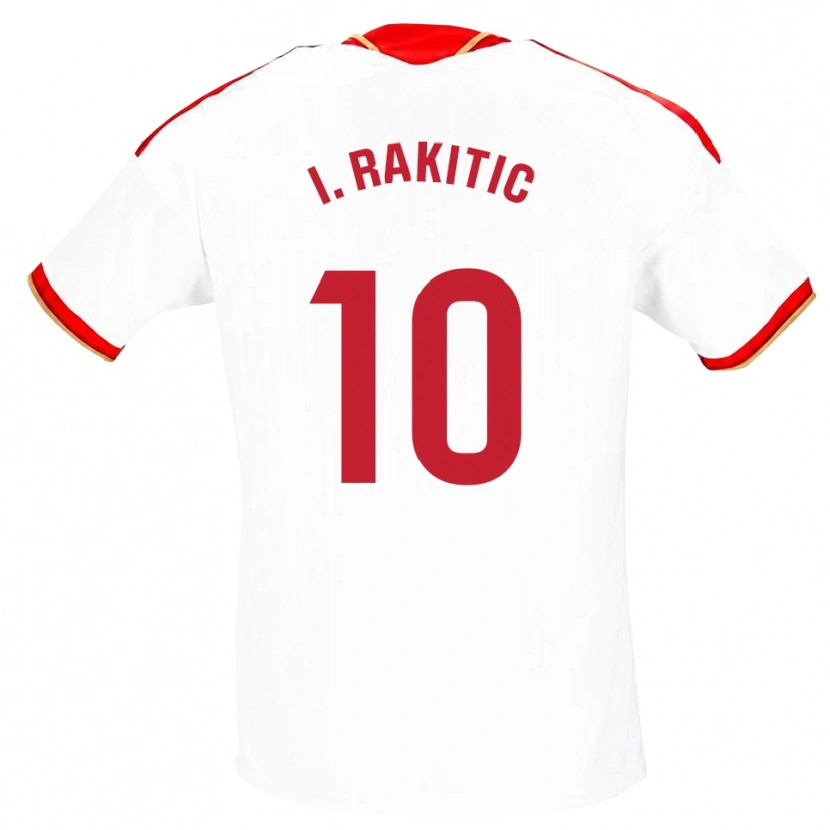 Danxen Homme Maillot Ivan Rakitic #10 Blanc Rouge Tenues Domicile 2026/27 T-Shirt