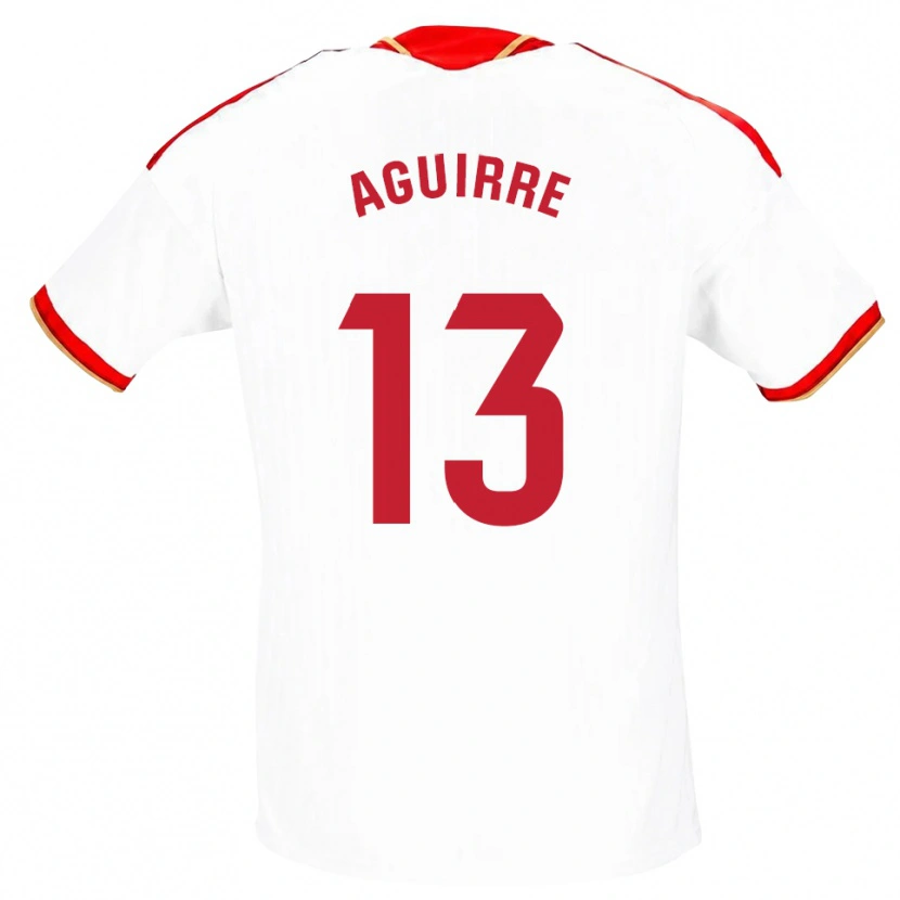 Danxen Homme Maillot Yolanda Aguirre #13 Blanc Rouge Tenues Domicile 2026/27 T-Shirt