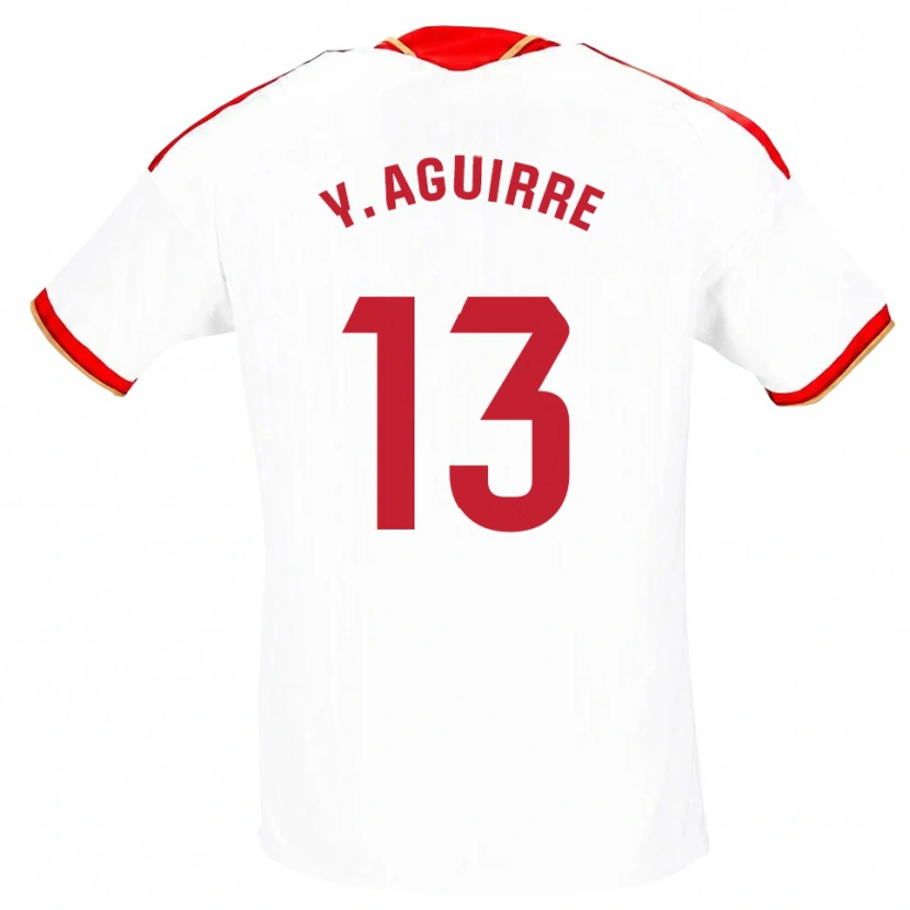 Danxen Homme Maillot Yolanda Aguirre Gutiérrez #13 Blanc Rouge Tenues Domicile 2026/27 T-Shirt