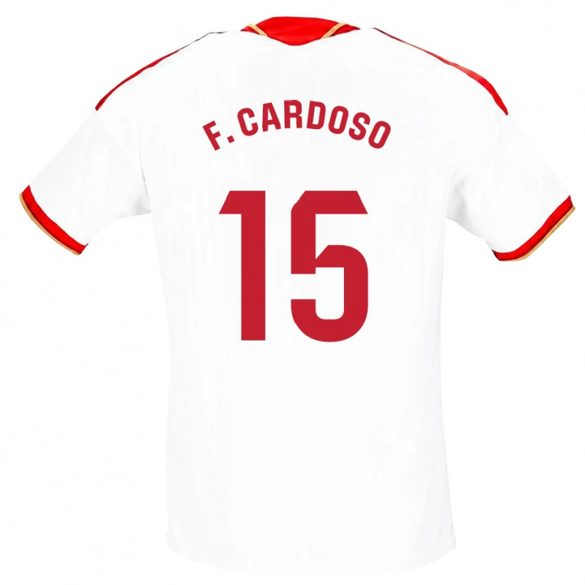Danxen Homme Maillot Fábio Cardoso #15 Blanc Rouge Tenues Domicile 2026/27 T-Shirt