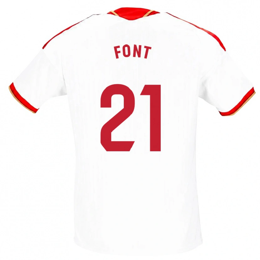 Danxen Homme Maillot Jan Font #21 Blanc Rouge Tenues Domicile 2026/27 T-Shirt
