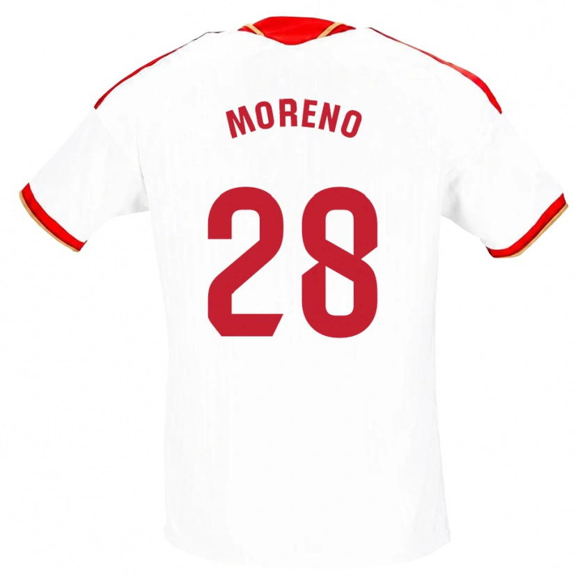Danxen Homme Maillot Fernando Moreno #28 Blanc Rouge Tenues Domicile 2026/27 T-Shirt