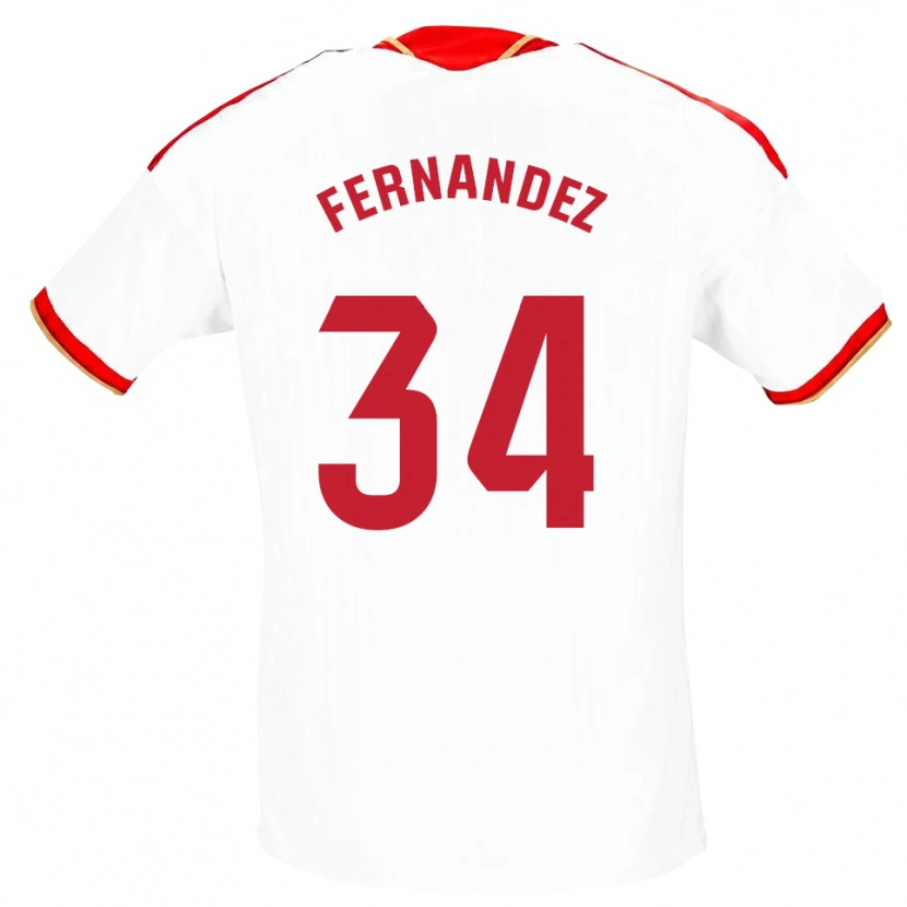 Danxen Homme Maillot Marc Fernández #34 Blanc Rouge Tenues Domicile 2026/27 T-Shirt