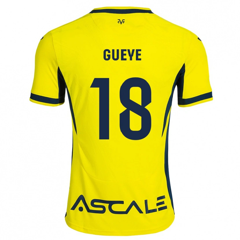 Danxen Homme Maillot Pape Gueye #18 Jaune Noir Rouge Tenues Domicile 2026/27 T-Shirt
