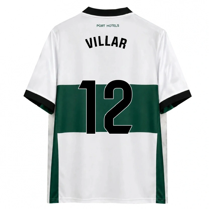 Danxen Homme Maillot Gonzalo Villar #12 Vert Blanc Rouge Tenues Domicile 2026/27 T-Shirt
