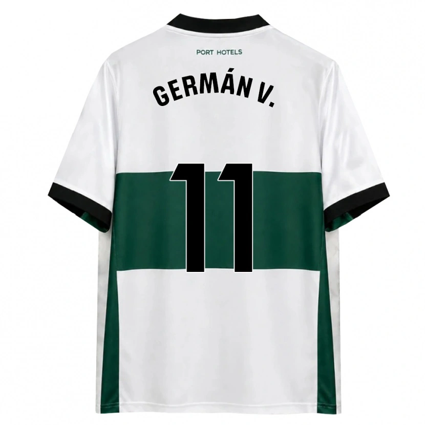 Danxen Homme Maillot Germán Valera #11 Vert Blanc Rouge Tenues Domicile 2026/27 T-Shirt