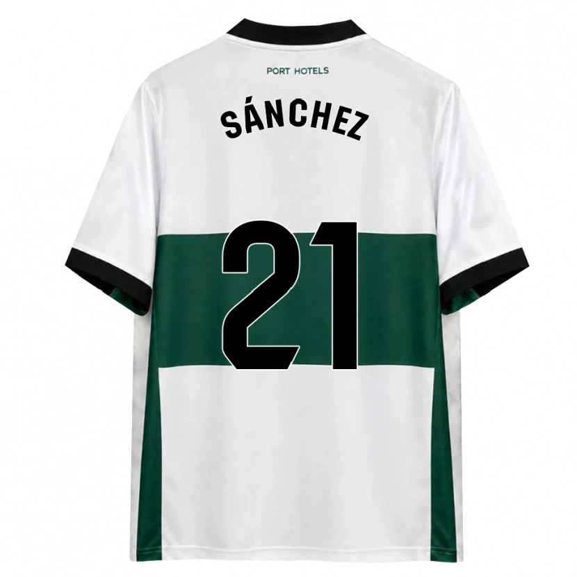 Danxen Homme Maillot Álex Sánchez #21 Vert Blanc Rouge Tenues Domicile 2026/27 T-Shirt