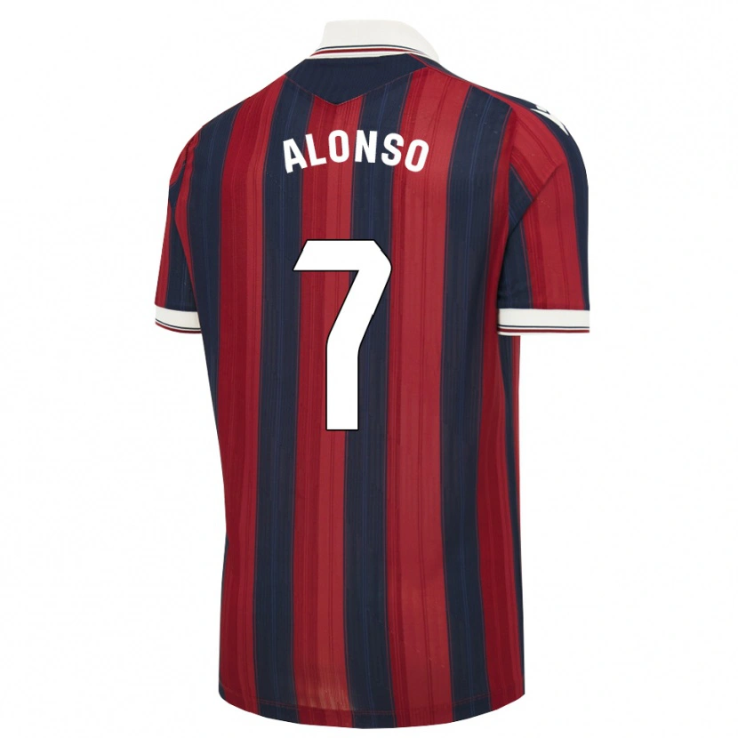 Danxen Homme Maillot Javi Alonso #7 Bleu Nuit Rouge Tenues Domicile 2026/27 T-Shirt