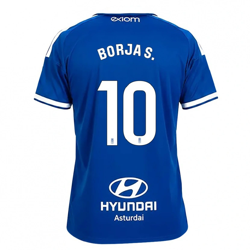 Danxen Homme Maillot Borja Sánchez #10 Bleu Moyen Blanc Tenues Domicile 2026/27 T-Shirt