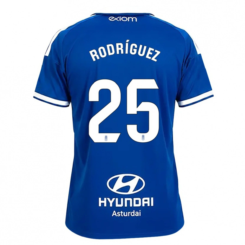 Danxen Homme Maillot Álvaro Rodríguez #25 Bleu Moyen Blanc Tenues Domicile 2026/27 T-Shirt