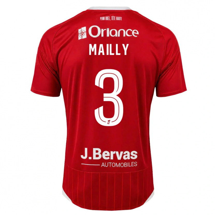 Danxen Homme Maillot Evan Mailly #3 Blanc Rouge Tenues Domicile 2026/27 T-Shirt