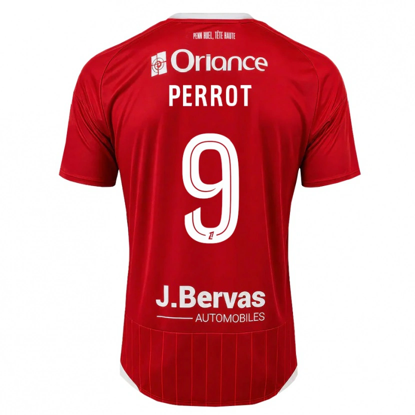 Danxen Homme Maillot Maël Perrot #9 Blanc Rouge Tenues Domicile 2026/27 T-Shirt