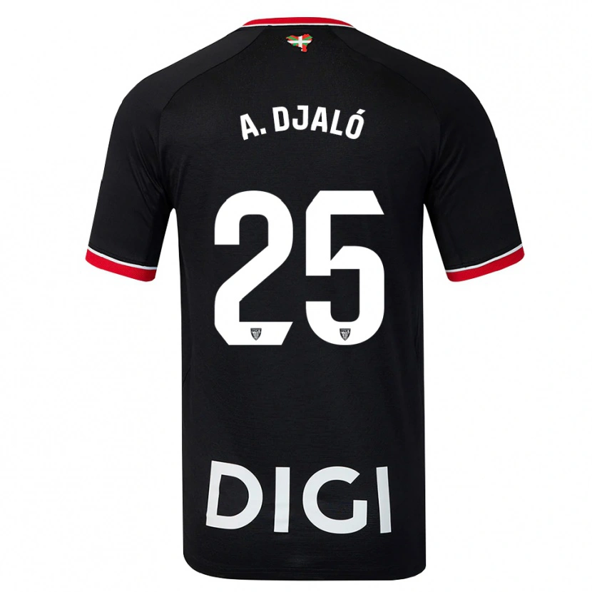 Danxen Homme Maillot Álvaro Djaló #25 Noir Blanc Rouge Tenues Extérieur 2026/27 T-Shirt