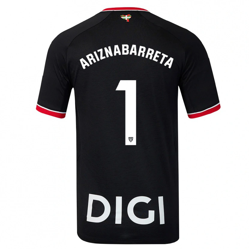 Danxen Homme Maillot Oier Ariznabarreta #1 Noir Blanc Rouge Tenues Extérieur 2026/27 T-Shirt