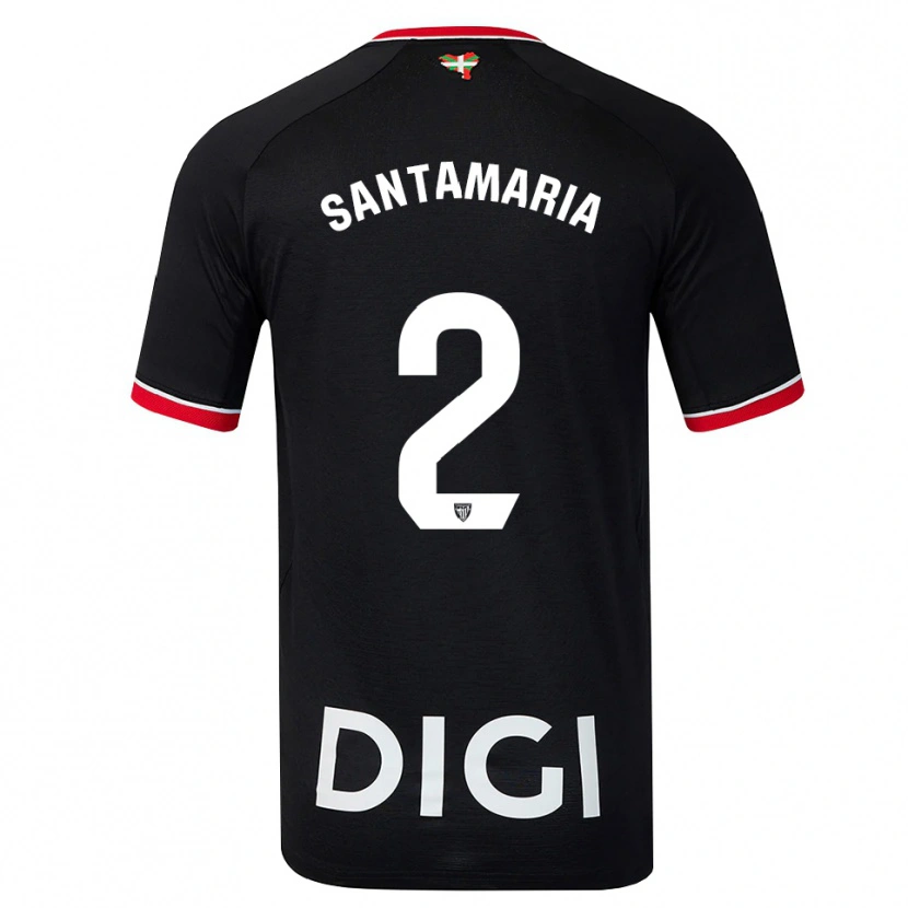 Danxen Homme Maillot Unai Santamaría #2 Noir Blanc Rouge Tenues Extérieur 2026/27 T-Shirt