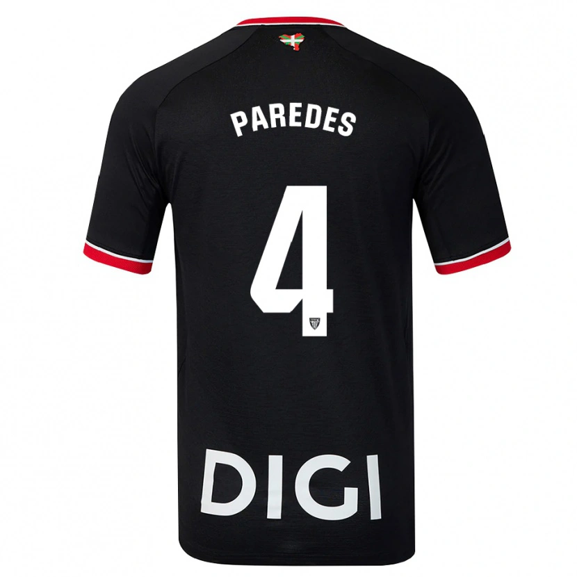Danxen Homme Maillot Aitor Paredes #4 Noir Blanc Rouge Tenues Extérieur 2026/27 T-Shirt