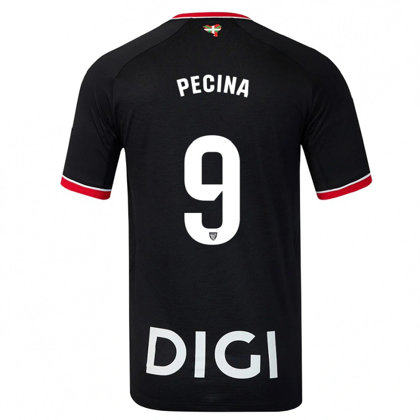 Danxen Homme Maillot Ander Peciña #9 Noir Blanc Rouge Tenues Extérieur 2026/27 T-Shirt
