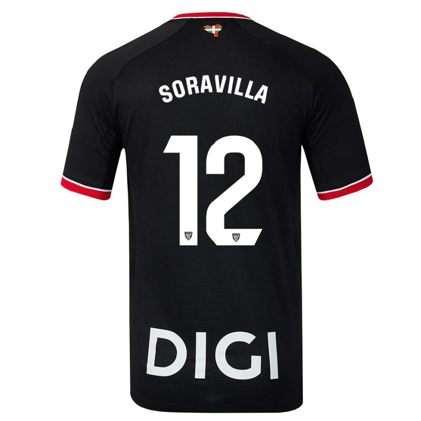 Danxen Homme Maillot Ander Soravilla #12 Noir Blanc Rouge Tenues Extérieur 2026/27 T-Shirt