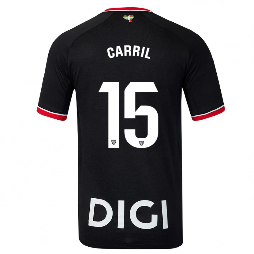 Danxen Homme Maillot Álex Carril #15 Noir Blanc Rouge Tenues Extérieur 2026/27 T-Shirt