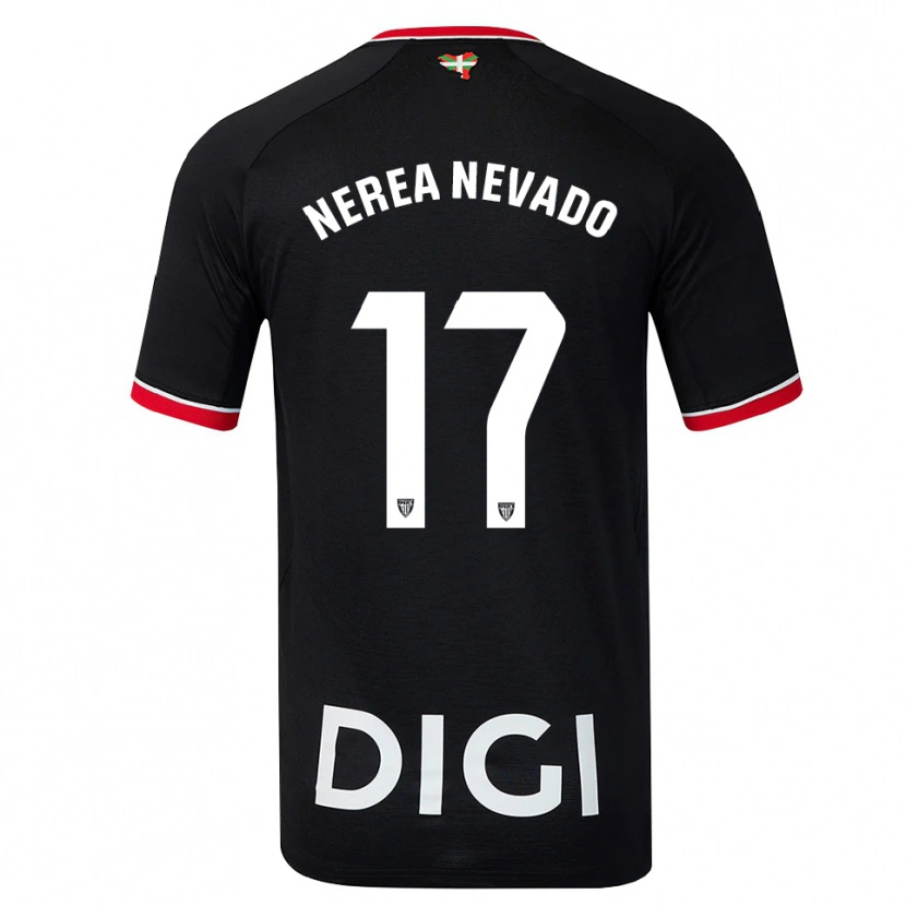 Danxen Homme Maillot Nerea Nevado Gómez #17 Noir Blanc Rouge Tenues Extérieur 2026/27 T-Shirt