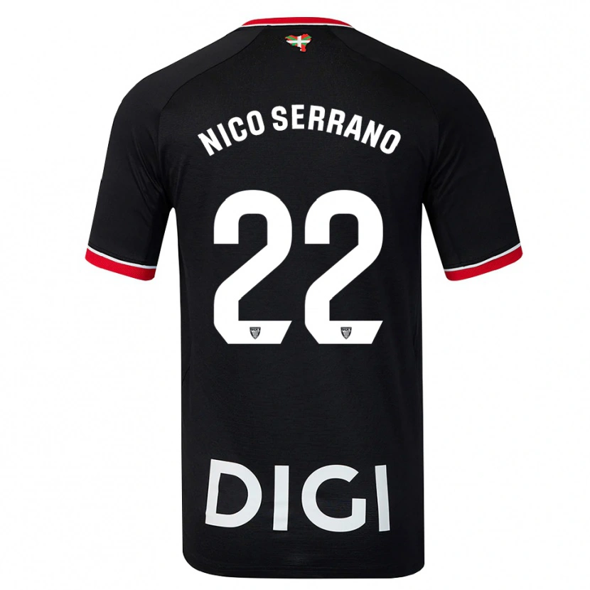 Danxen Homme Maillot Nico Serrano #22 Noir Blanc Rouge Tenues Extérieur 2026/27 T-Shirt