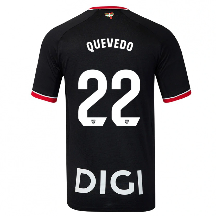 Danxen Homme Maillot Ugaitz Quevedo #22 Noir Blanc Rouge Tenues Extérieur 2026/27 T-Shirt