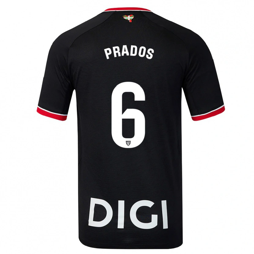 Danxen Homme Maillot Beñat Prados #6 Noir Blanc Rouge Tenues Extérieur 2026/27 T-Shirt