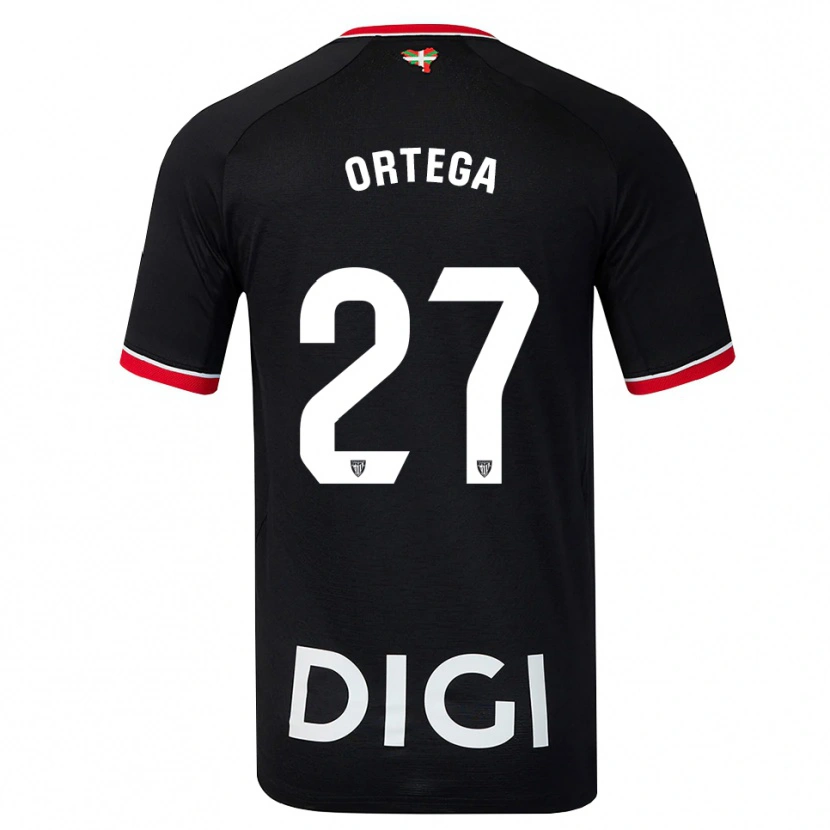 Danxen Homme Maillot Sara Ortega #27 Noir Blanc Rouge Tenues Extérieur 2026/27 T-Shirt