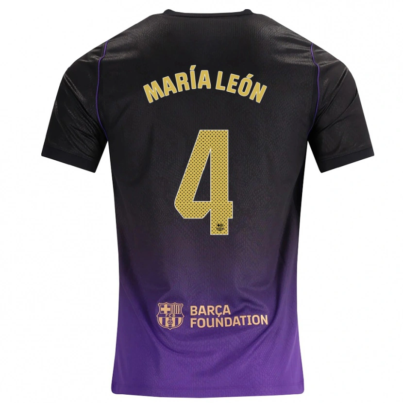 Danxen Homme Maillot María Pilar León #4 Violet Jaune Noir Tenues Extérieur 2026/27 T-Shirt