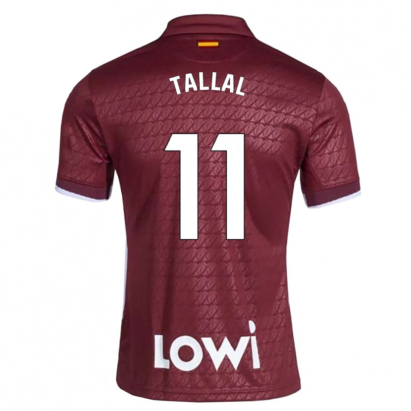 Danxen Homme Maillot Yassin Tallal #11 Rouge Foncé Blanc Tenues Extérieur 2026/27 T-Shirt