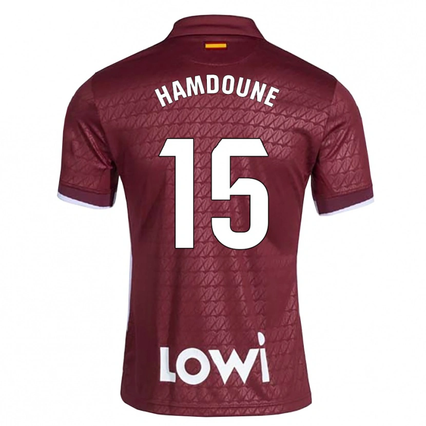 Danxen Homme Maillot Mohamed Hamdoune #15 Rouge Foncé Blanc Tenues Extérieur 2026/27 T-Shirt