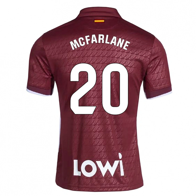 Danxen Homme Maillot Ayden Mcfarlane #20 Rouge Foncé Blanc Tenues Extérieur 2026/27 T-Shirt