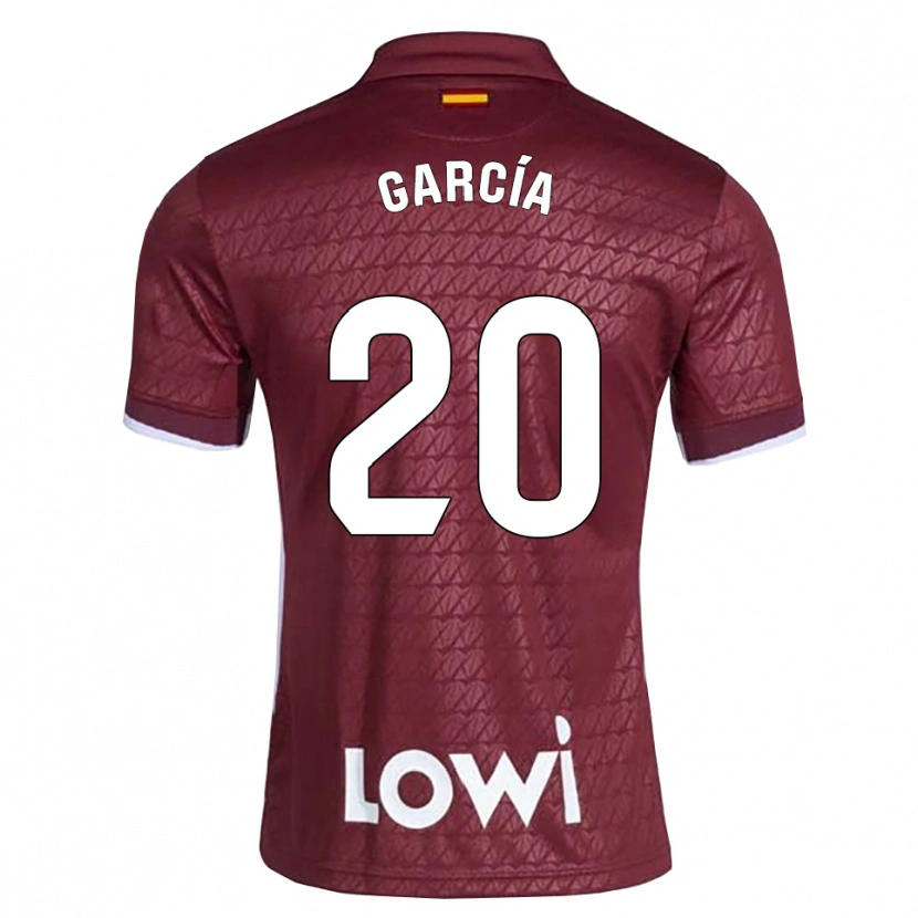 Danxen Homme Maillot Álex García #20 Rouge Foncé Blanc Tenues Extérieur 2026/27 T-Shirt
