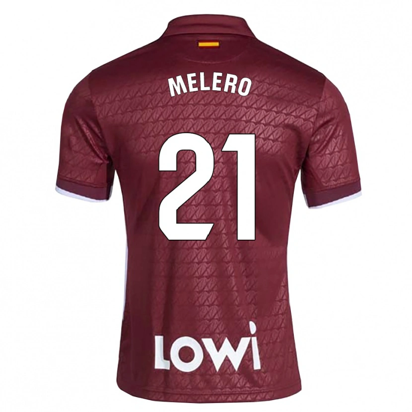 Danxen Homme Maillot Pablo Melero #21 Rouge Foncé Blanc Tenues Extérieur 2026/27 T-Shirt