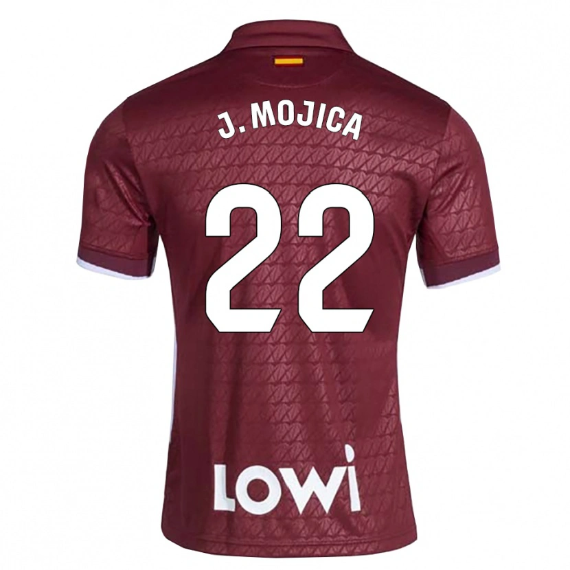 Danxen Homme Maillot Johan Mojica #22 Rouge Foncé Blanc Tenues Extérieur 2026/27 T-Shirt