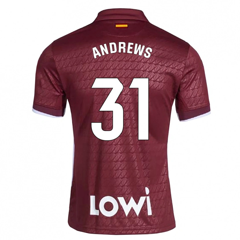 Danxen Homme Maillot George Andrews #31 Rouge Foncé Blanc Tenues Extérieur 2026/27 T-Shirt