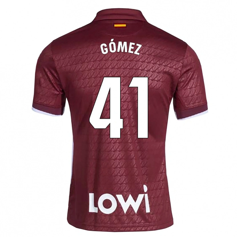 Danxen Homme Maillot Álvaro Gómez #41 Rouge Foncé Blanc Tenues Extérieur 2026/27 T-Shirt