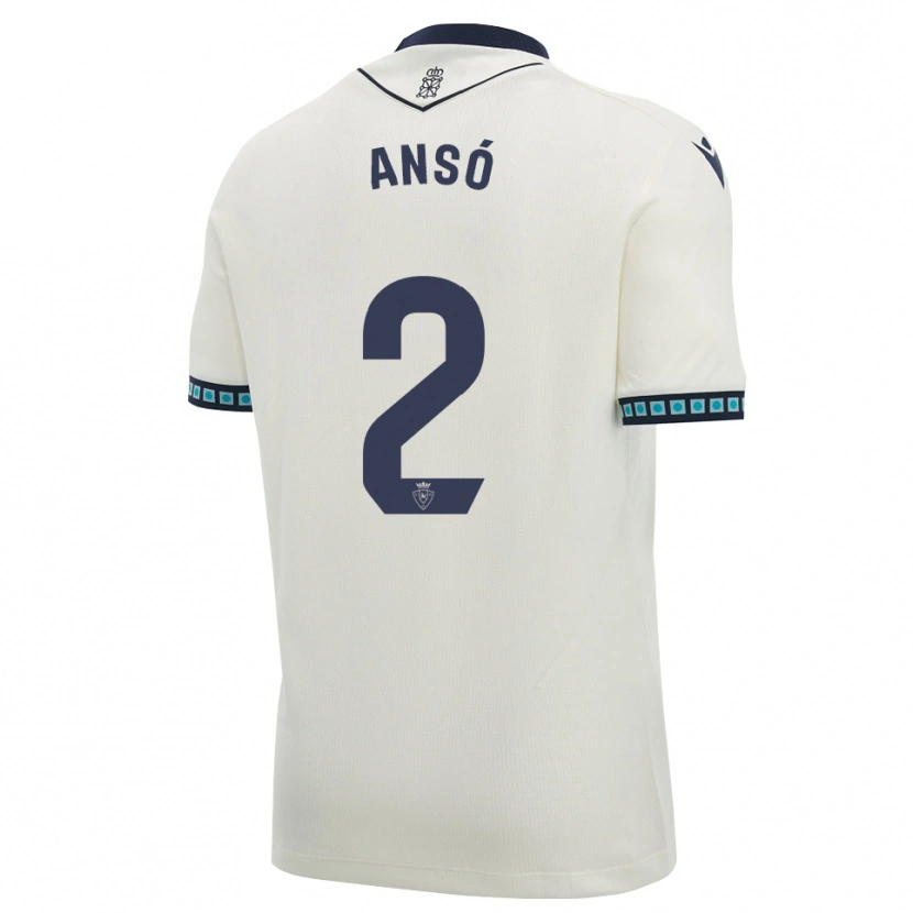 Danxen Homme Maillot Mikel Ansó #2 Blanc Noir Bleu Ciel Clair Tenues Extérieur 2026/27 T-Shirt