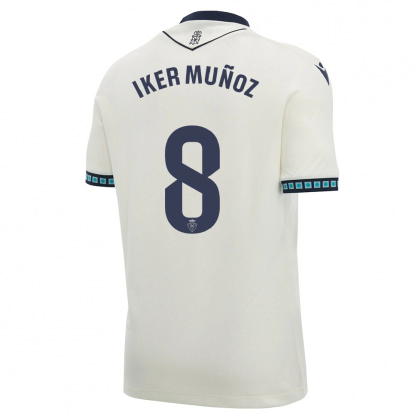 Danxen Homme Maillot Iker Muñoz #8 Blanc Noir Bleu Ciel Clair Tenues Extérieur 2026/27 T-Shirt
