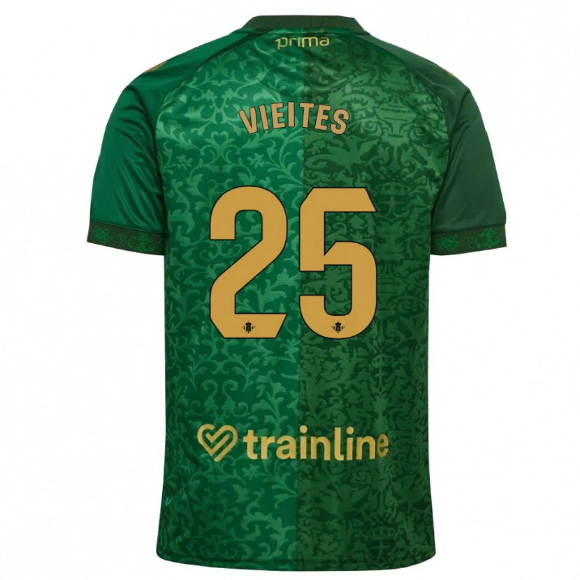 Danxen Homme Maillot Fran Vieites #25 Vert Forêt Doré Foncé Tenues Extérieur 2026/27 T-Shirt