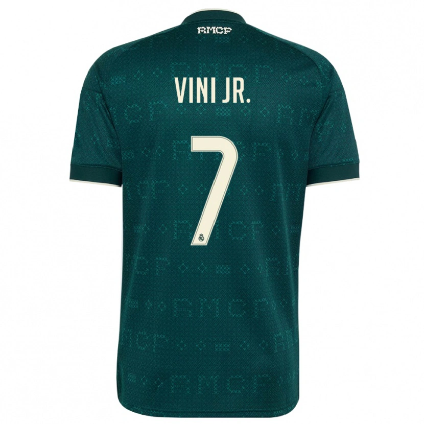 Danxen Homme Maillot Vinicius Junior #7 Gris Ardoise Foncé Blanc Tenues Extérieur 2026/27 T-Shirt