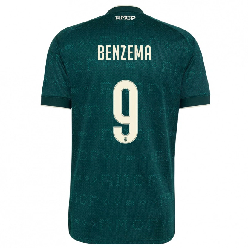 Danxen Homme Maillot Karim Benzema #9 Gris Ardoise Foncé Blanc Tenues Extérieur 2026/27 T-Shirt