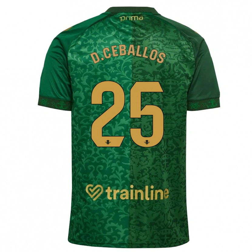 Danxen Homme Maillot Dani Ceballos #25 Vert Forêt Doré Foncé Tenues Extérieur 2026/27 T-Shirt