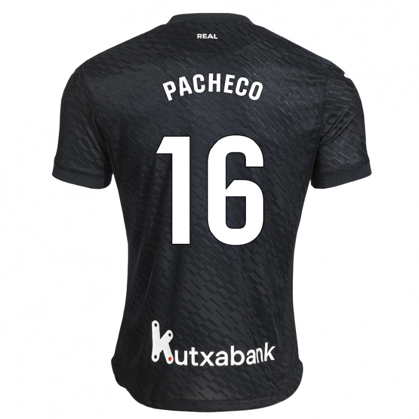 Danxen Homme Maillot Jon Pacheco #16 Noir Blanc Tenues Extérieur 2026/27 T-Shirt