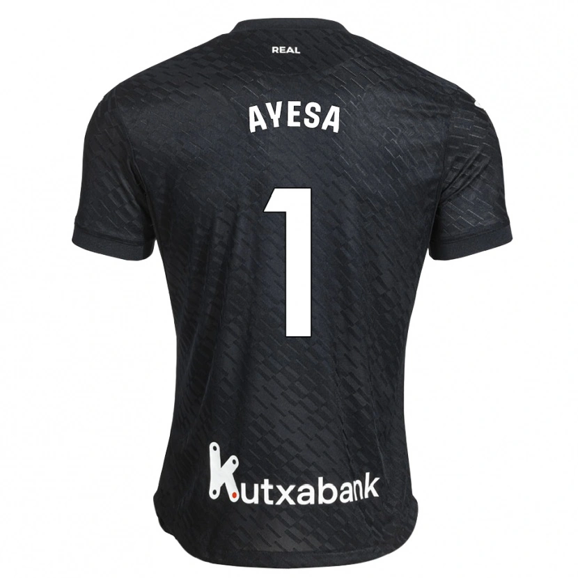 Danxen Homme Maillot Gaizka Ayesa #1 Noir Blanc Tenues Extérieur 2026/27 T-Shirt