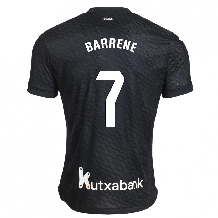 Danxen Homme Maillot Ander Barrenetxea #7 Noir Blanc Tenues Extérieur 2026/27 T-Shirt