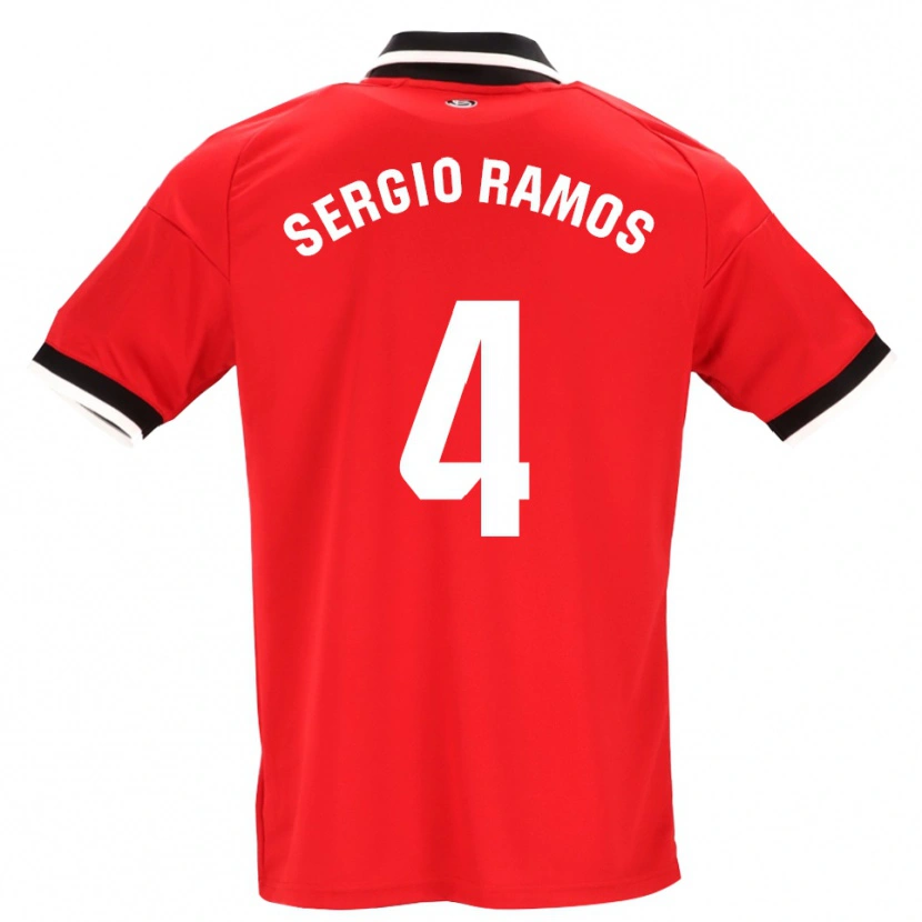 Danxen Homme Maillot Sergio Ramos #4 Noir Blanc Rouge Tenues Extérieur 2026/27 T-Shirt
