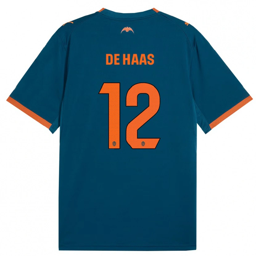 Danxen Homme Maillot Justin De Haas #12 Bleu Acier Orange Tenues Extérieur 2026/27 T-Shirt