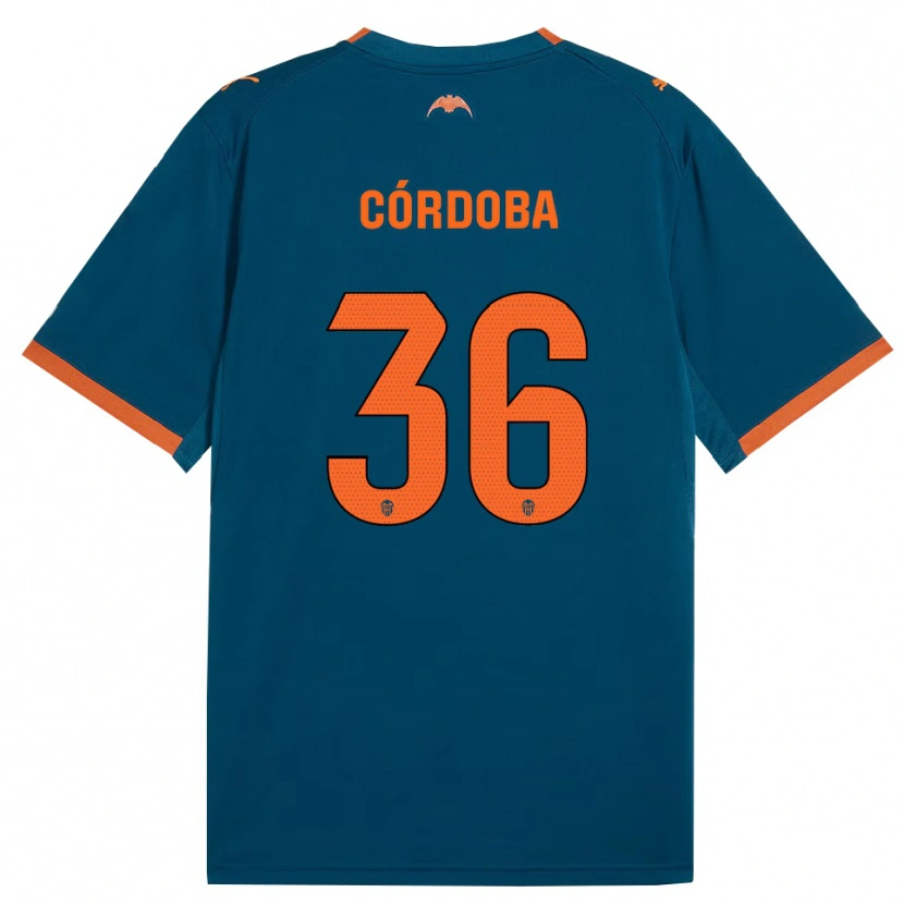 Danxen Homme Maillot Iker Córdoba #36 Bleu Acier Orange Tenues Extérieur 2026/27 T-Shirt